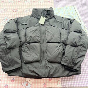 Balenciaga Oversized Quilted & Paneled Black Down Jacket